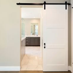 Schuifdeursysteem Industrieel Mat Zwart Complete Set Met Hangrollen -Huishoudapparatuur 41 1020