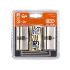 Nemef Veiligheidscilinder NF4 Met Keersleutel 30/30 Mm SKG 3-sterren Gelijksluitend (2 Stuks) -Huishoudapparatuur 41 1102