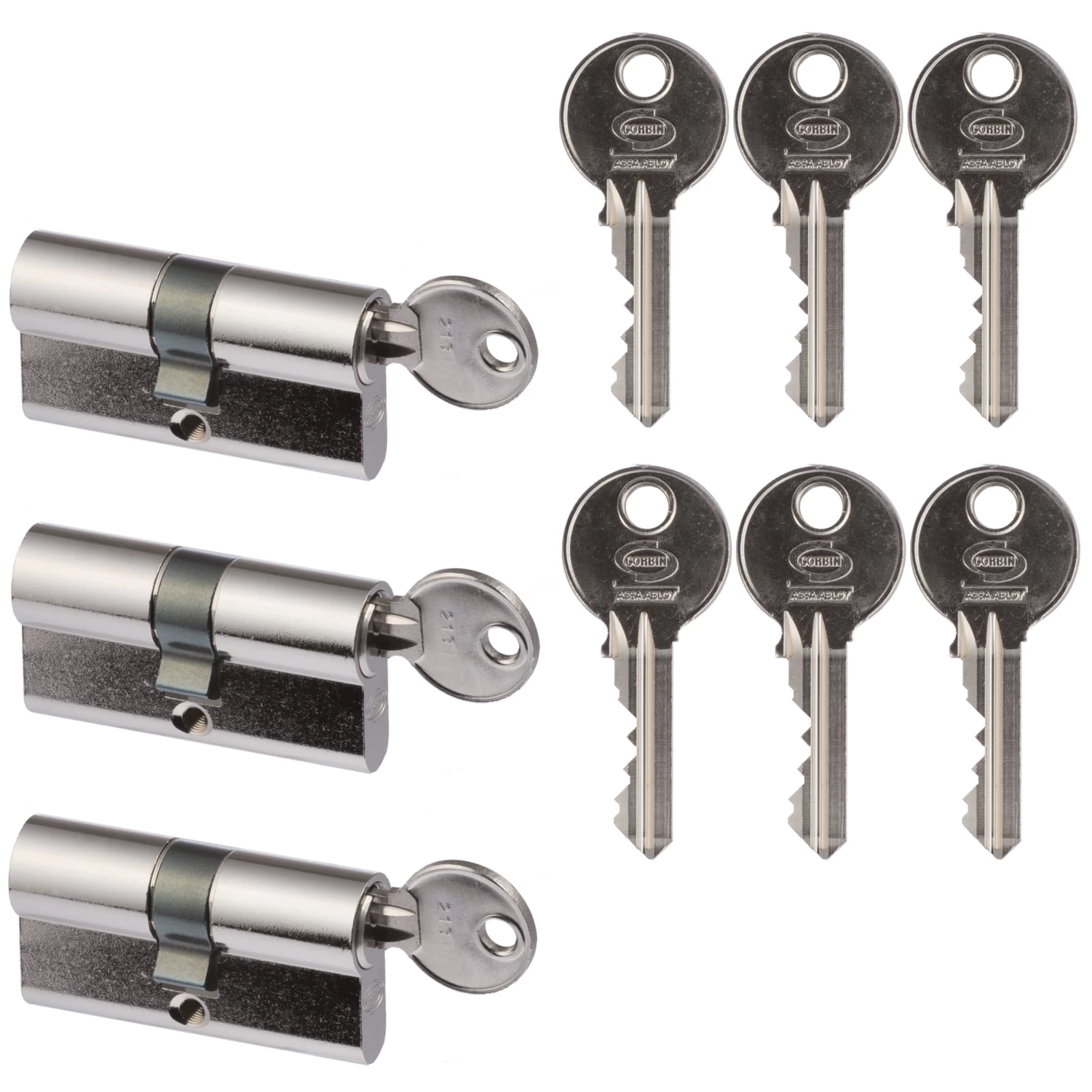 NEMEF Profielcilinder Nikkel 30/30 Mm Gelijksluitend (3 Stuks) 3 NEMEF Profielcilinder Nikkel 30/30 Mm Gelijksluitend (3 Stuks)