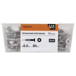 KARWEI Unischroef Platkop Verzinkt 6x80 Mm (50 Stuks) -Huishoudapparatuur 41 1297