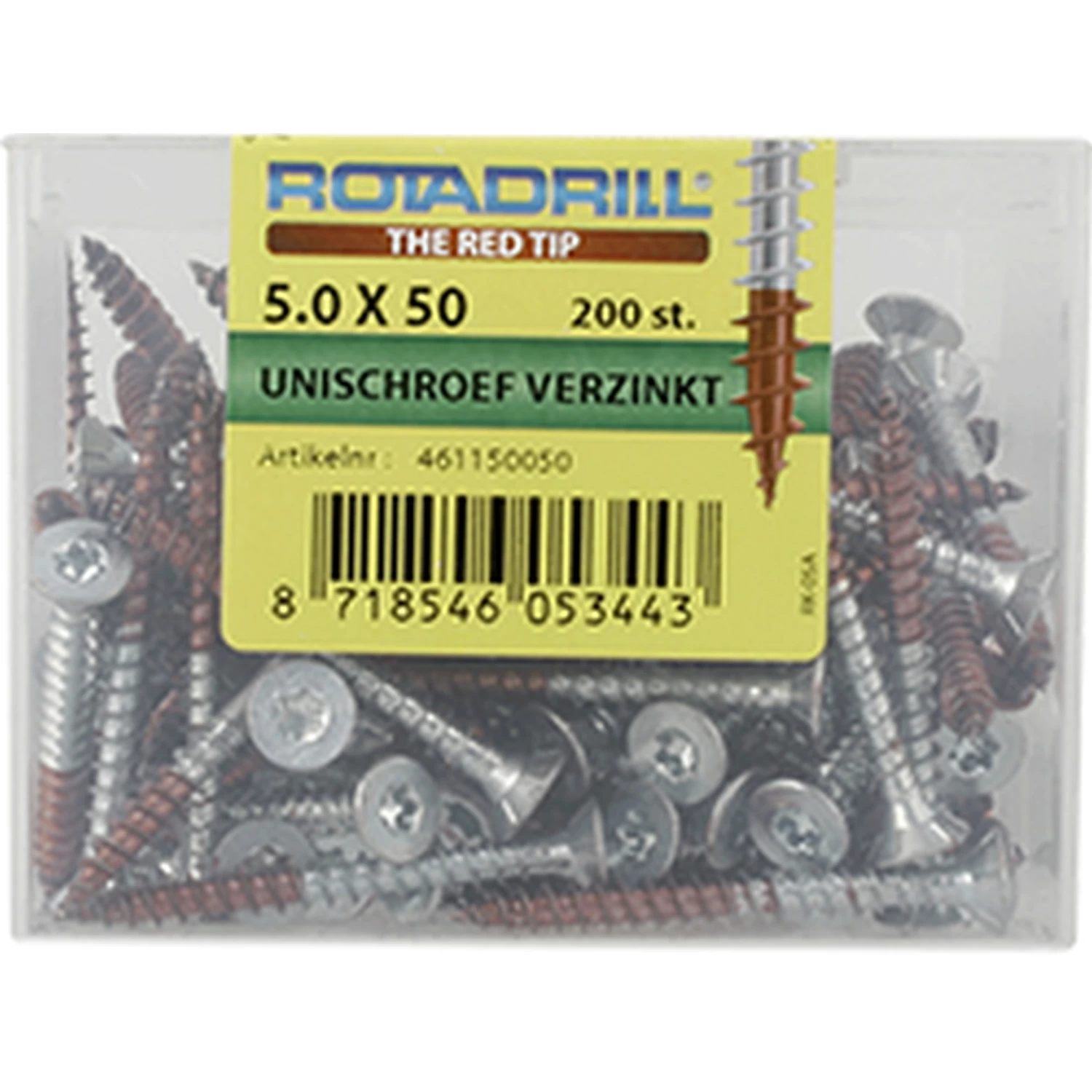 Rotadrill Torx Schroeven Platkop Verzinkt 5,0x50 Mm - 200 Stuks 4 Rotadrill Torx Schroeven Platkop Verzinkt 5,0x50 Mm - 200 Stuks - Afbeelding 2