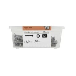 KARWEI Vlonderschroef Cilinderkop Rvs 5x80 Mm (50 Stuks) -Huishoudapparatuur 41 1345
