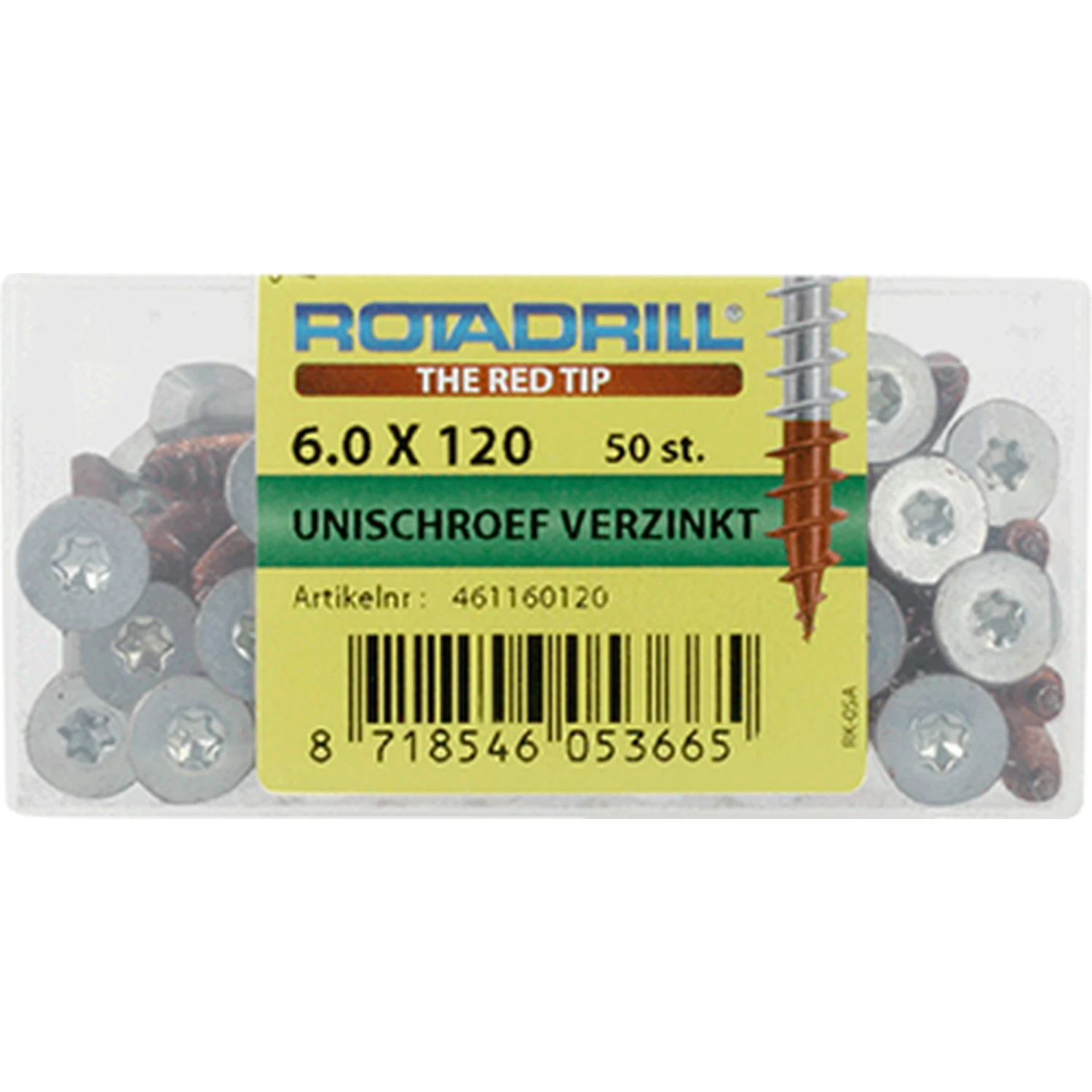 Rotadrill Torx Schroeven Platkop Verzinkt 6,0x120 Mm - 50 Stuks 4 Rotadrill Torx Schroeven Platkop Verzinkt 6,0x120 Mm - 50 Stuks - Afbeelding 2