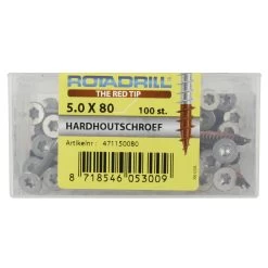 ROTADRILL Hardhoutschroef 5,0x80 (100 Stuks)