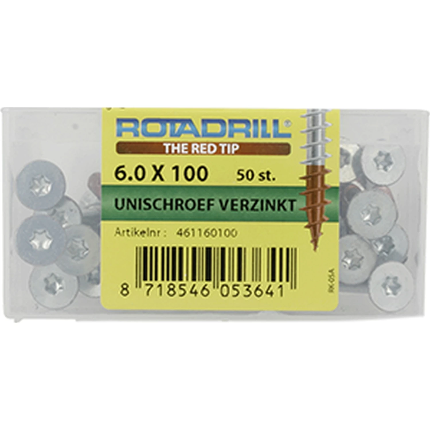 Rotadrill Torx Schroeven Platkop Verzinkt 6,0x100 Mm - 50 Stuks 4 Rotadrill Torx Schroeven Platkop Verzinkt 6,0x100 Mm - 50 Stuks - Afbeelding 2