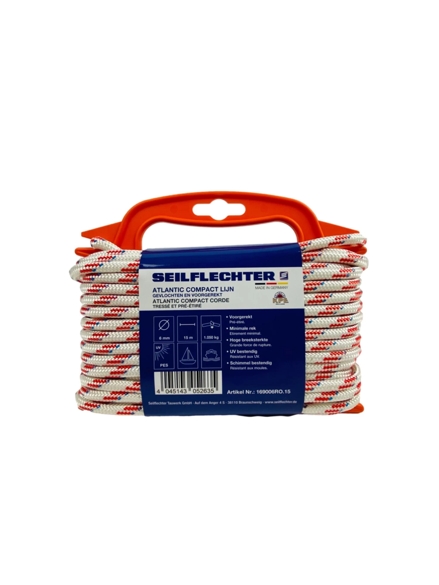 COMP LIJN ATL 6MM VOORGER.WT/RD 15MTR 3 COMP LIJN ATL 6MM VOORGER.WT/RD 15MTR