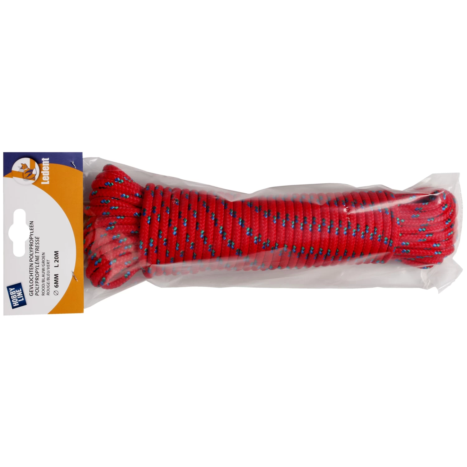 Ledent Touw Gevlochten Pp Rood/blauw/groen Ø6 Mm / 20 M 4 Ledent Touw Gevlochten Pp Rood/blauw/groen Ø6 Mm / 20 M - Afbeelding 2