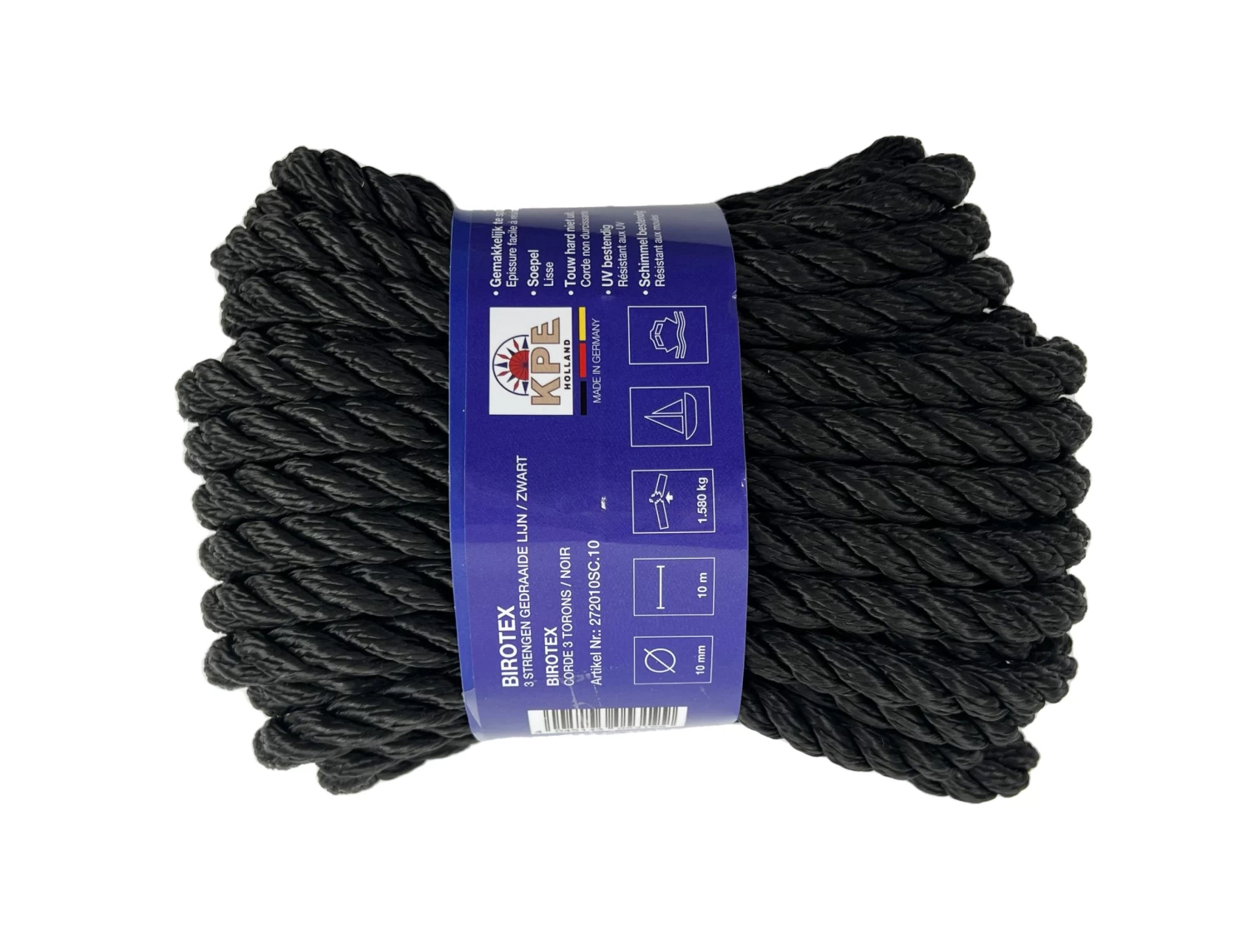 BIROTEX 10MM GEDR ZWART, 10MTR 3 BIROTEX 10MM GEDR ZWART, 10MTR