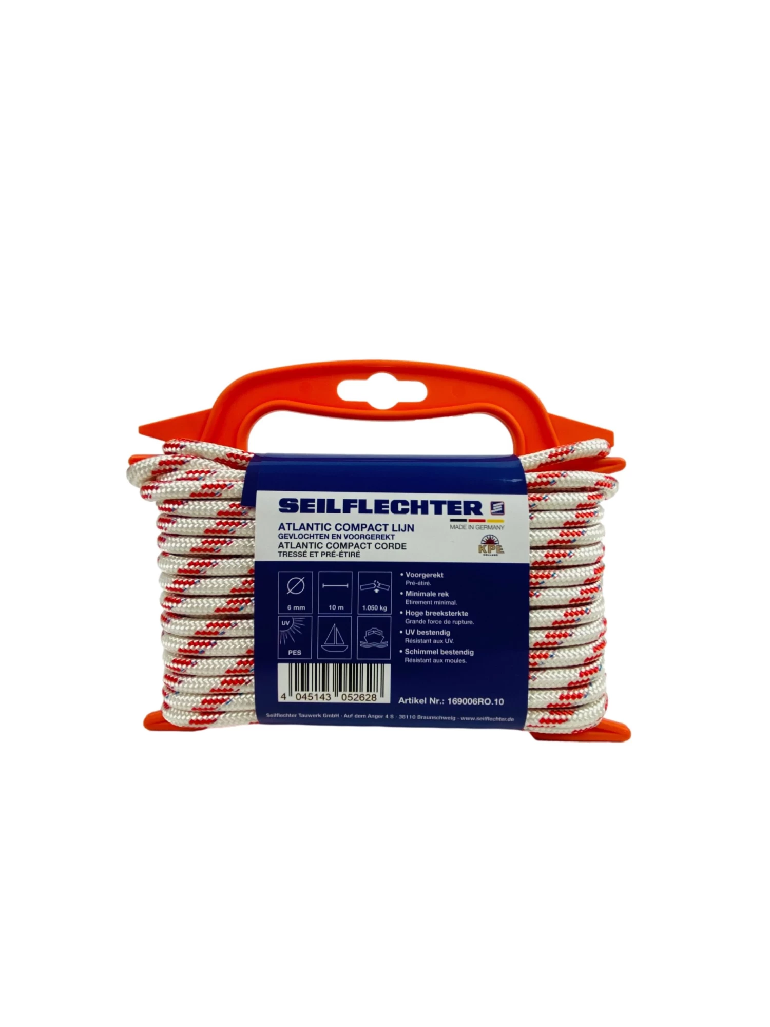 COMP LIJN ATL 6MM VOORGER.WT/RD 10MTR 3 COMP LIJN ATL 6MM VOORGER.WT/RD 10MTR