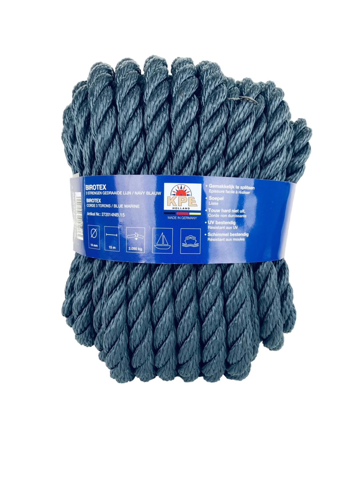 BIROTEX 12MM GEDR NAVY BLAUW 15MTR 3 BIROTEX 12MM GEDR NAVY BLAUW 15MTR