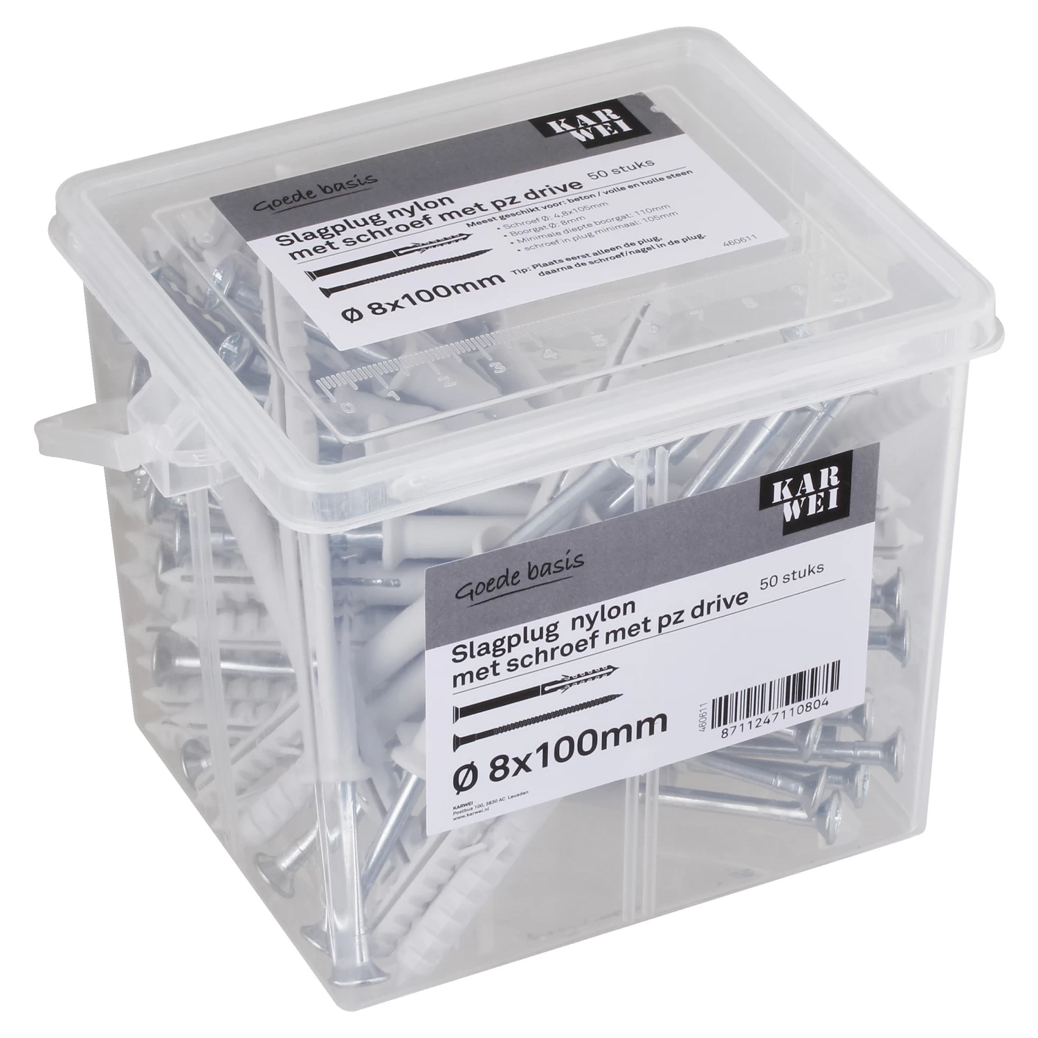 KARWEI Slagplug 8x100mm / 4,8x105mm 50ST 3 KARWEI Slagplug 8x100mm / 4,8x105mm 50ST