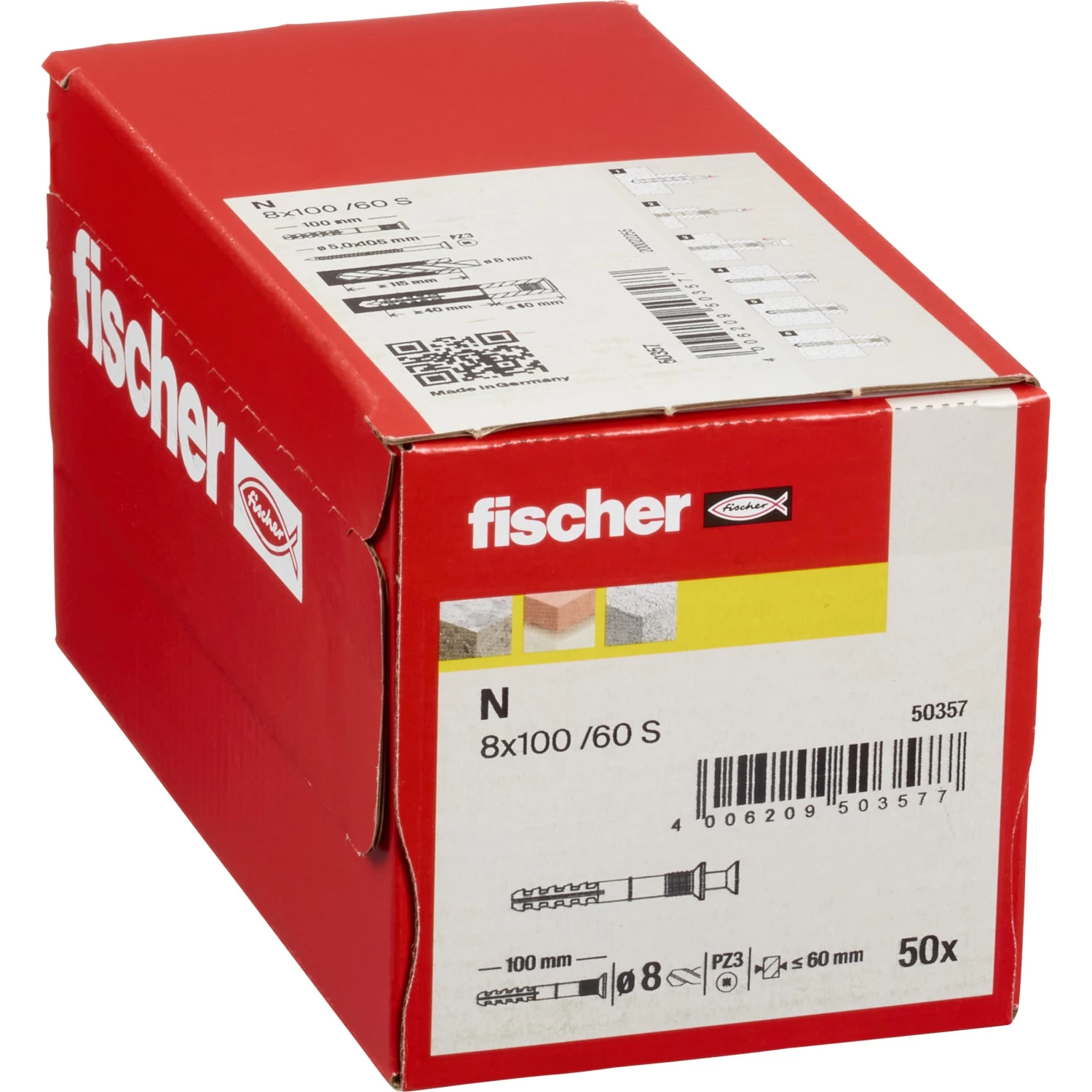 Fischer Slagplug 8x100mm 50 Stuks 4 Fischer Slagplug 8x100mm 50 Stuks - Afbeelding 2
