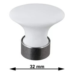 Knop Ovaal Wit 32mm 9 Knop Ovaal Wit 32mm -Huishoudapparatuur 41 1602