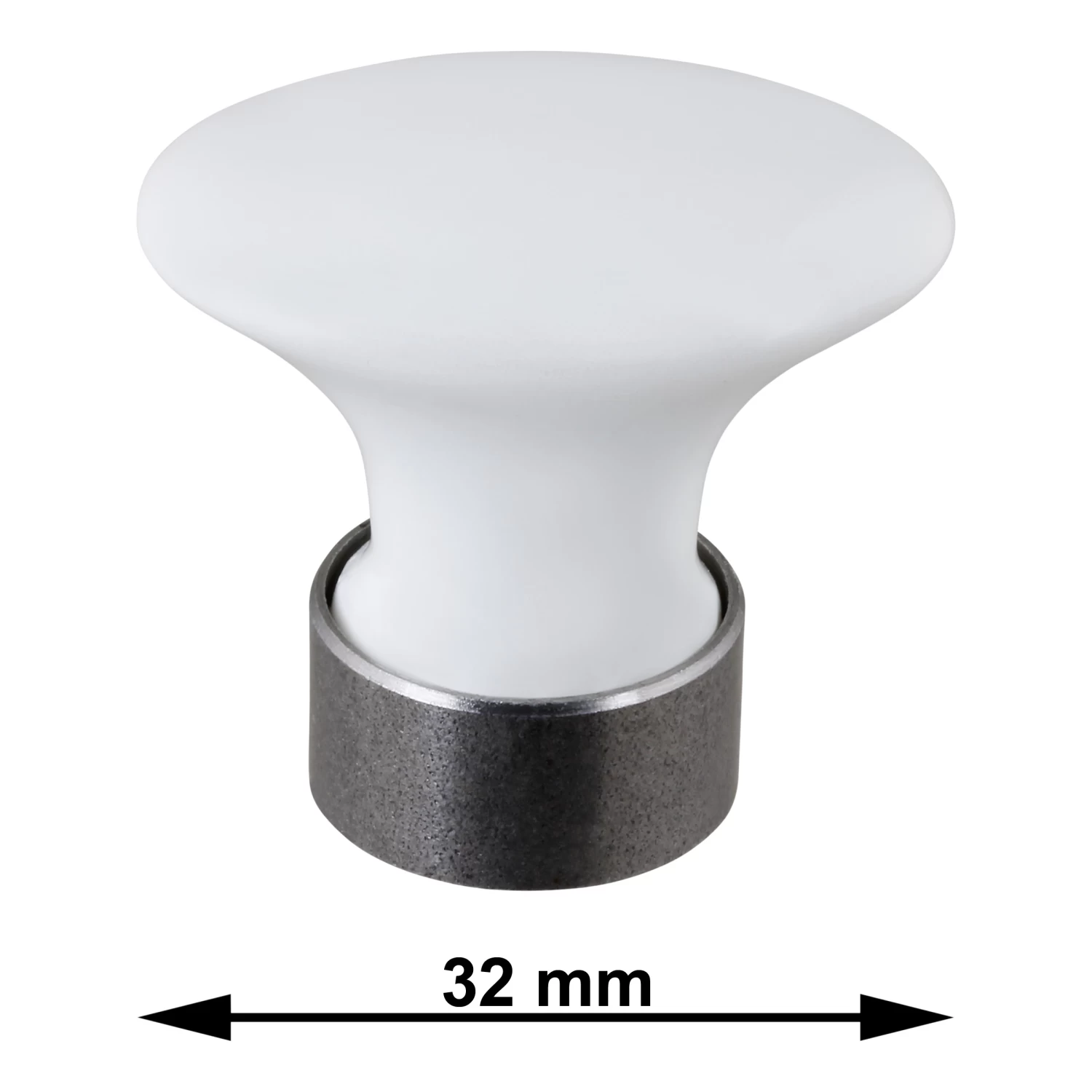 Knop Ovaal Wit 32mm 6 Knop Ovaal Wit 32mm - Afbeelding 4