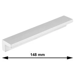 Greep Corner Aluminium 148mm -Huishoudapparatuur 41 1775