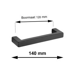 Greep Emmy Zwart Ijzer 140 Mm -Huishoudapparatuur 41 1793