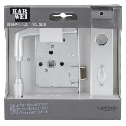 KARWEI Insteekslot Badkamerslot/wc-slot Compleet Met Deurschild Doorn 50mm PC 63mm -Huishoudapparatuur 41 201