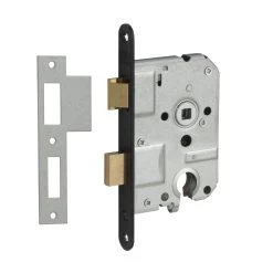 NEMEF Insteekslot Cilinderslot Met Zwarte Voorplaat Doorn 50mm PC55mm