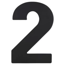 Huiscijfer 2 Zwart RVS 15 X 10 Cm