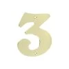Huiscijfer 3 Messing Glad
