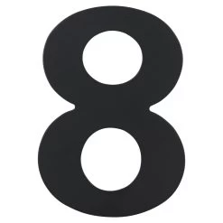 Huiscijfer 8 Zwart RVS 15 X 10 Cm