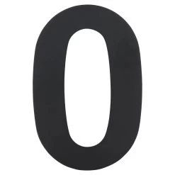 Huiscijfer 0 Zwart RVS 15 X 10 Cm