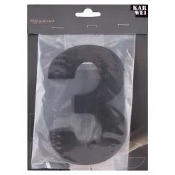 Huiscijfer 3 Zwart RVS 15 X 10 Cm -Huishoudapparatuur 41 601