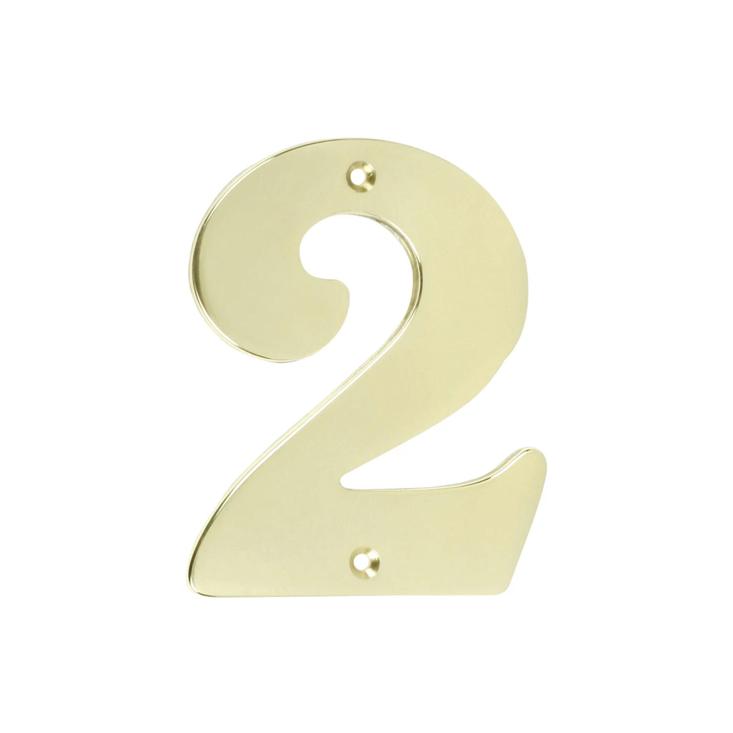 Huiscijfer 2 Messing Glad 3 Huiscijfer 2 Messing Glad