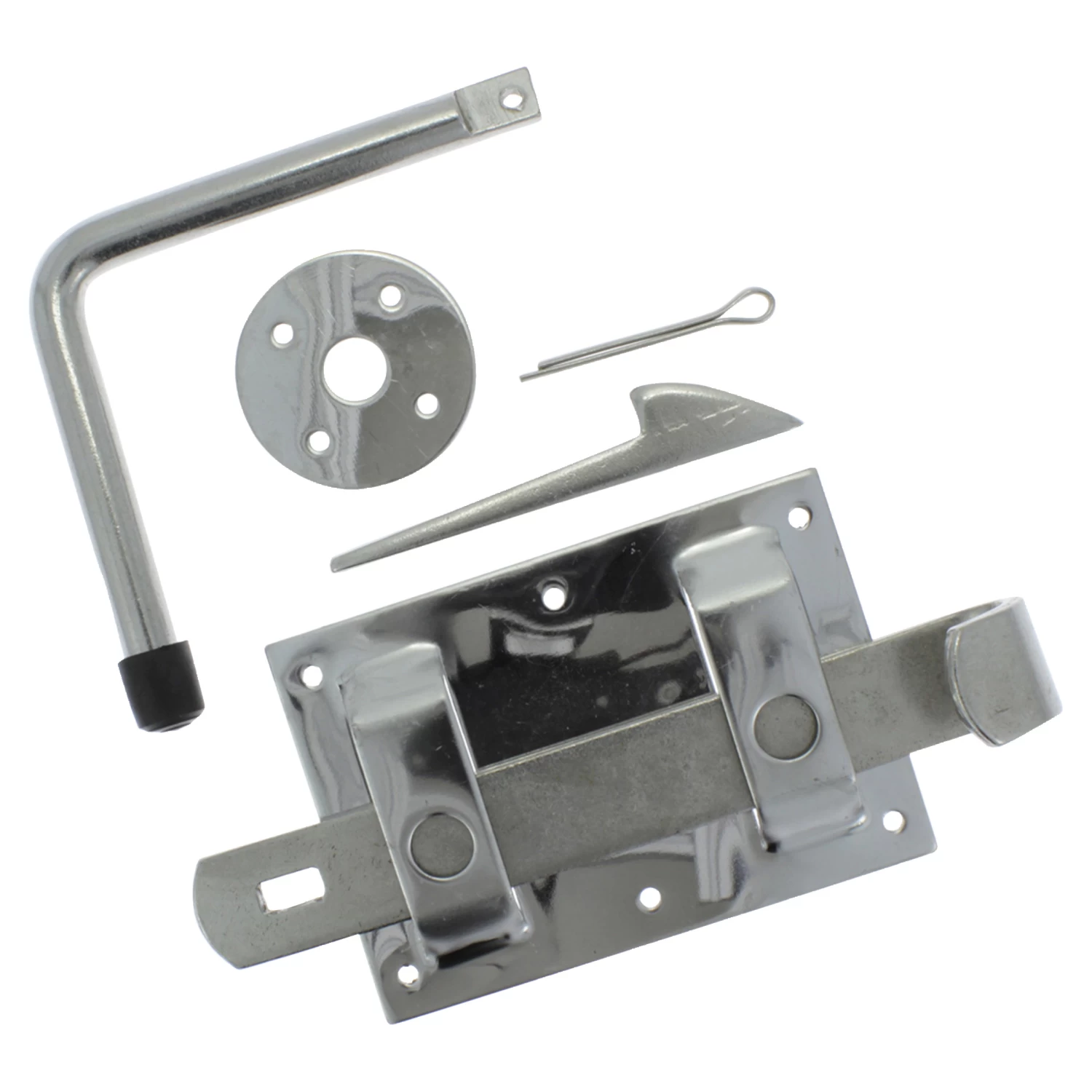 HANDSON Boerenklinkstel Poortslot RVS 3 HANDSON Boerenklinkstel Poortslot RVS