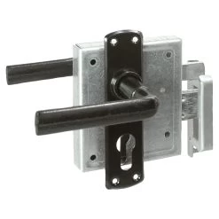 Tuinpoortsluiting Poortslot Voor Cilinderslot Met Beslag Zwart