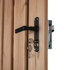 Tuinpoortsluiting Poortslot Voor Cilinderslot Met Beslag Zwart -Huishoudapparatuur 41 808